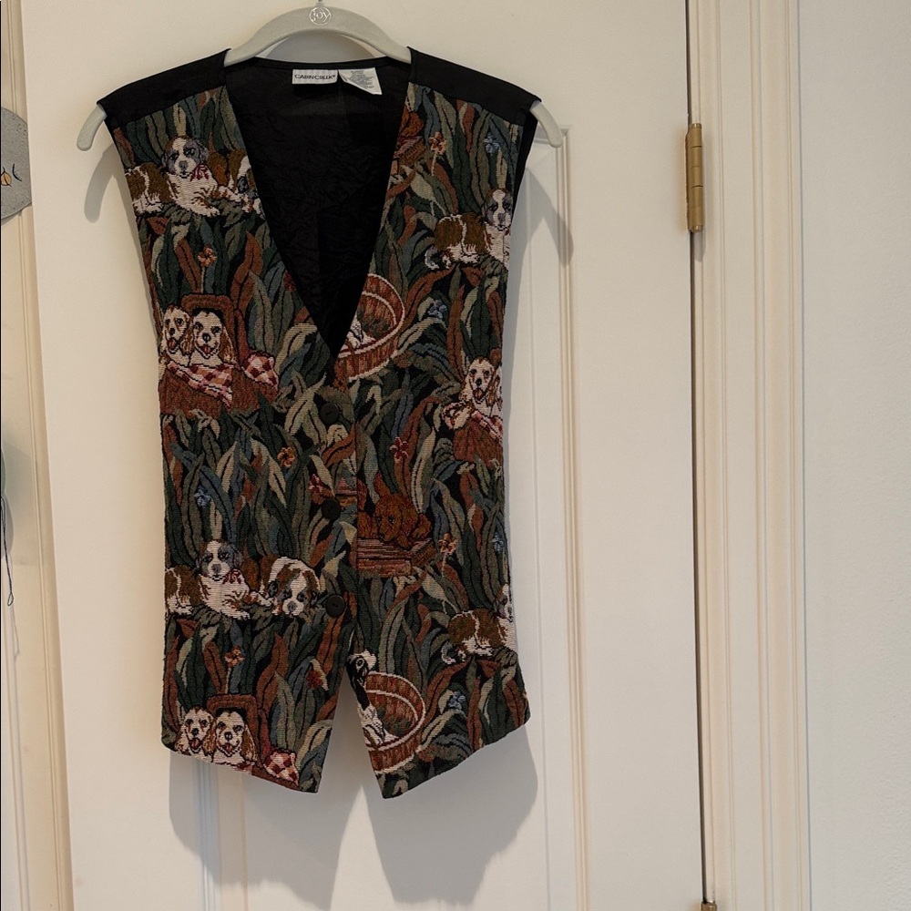 Vintage Vest with puppy’s on it  Sleeveless Vest